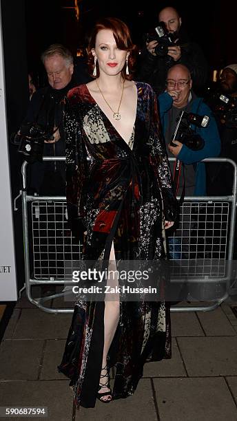 Karen Elson arriving at the Harper's Bazaar Women of the Year Awards at Claridges in London.