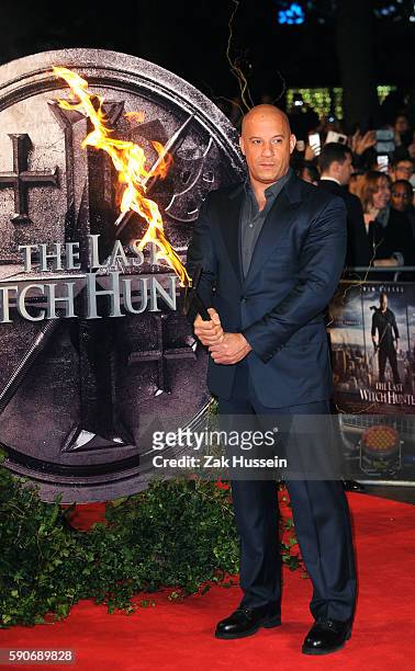 Vin Diesel arriving at the European premiere of the Last Witch Hunter at the Empire Leicester Square in London.
