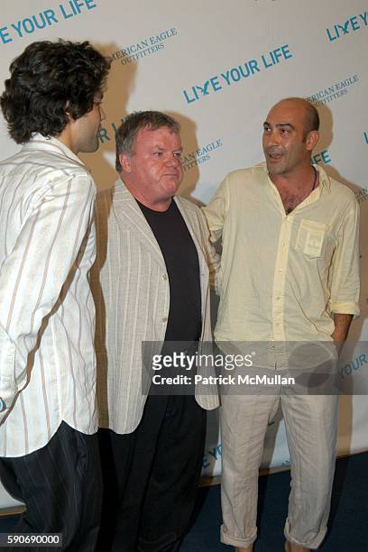 Adrian Grenier, Jack McGee and John Ventimiglia attend American Eagle Outfitters Live Your Life Contest at American Eagle Outfitters on July 27, 2005...