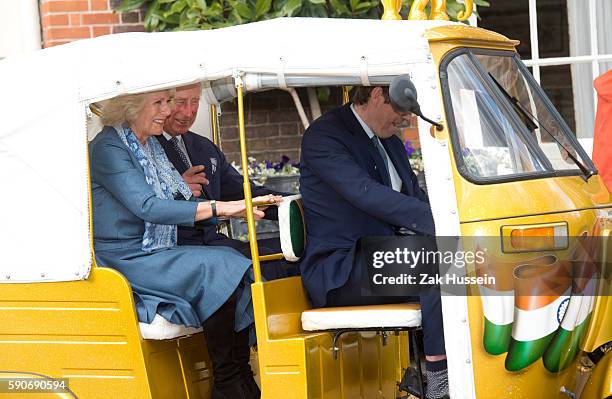 Prince Charles, Prince of Wales and Camilla, Duchess of Cornwall launch the 'Travels To My Elephant' Rickshaw Race at Clarence House in London.