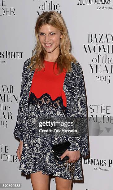 Clemence Poesy arriving at the Harper's Bazaar Women of the Year Awards at Claridges in London.