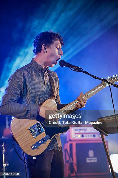 American rock musician Henry Kohen, better known by his stage name Mylets, performing live on stage at ArcTanGent Festival in Somerset, on August 20,...