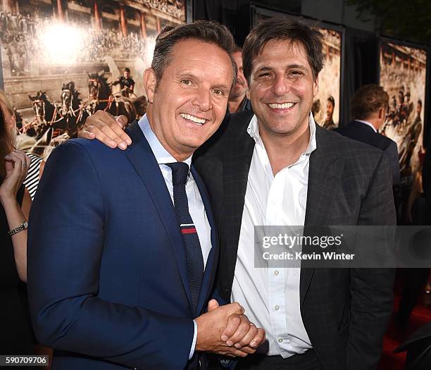 Producer Mark Burnett and Jonathan Glickman, President, MGM arrive at the premiere of Paramount Pictures' "Ben-Hur" at the Chinese Theatre on August...