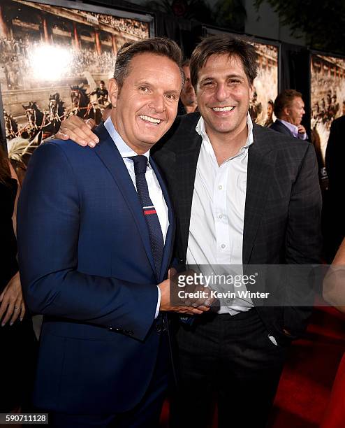 Producer Mark Burnett and Jonathan Glickman, President, MGM arrive at the premiere of Paramount Pictures' "Ben-Hur" at the Chinese Theatre on August...