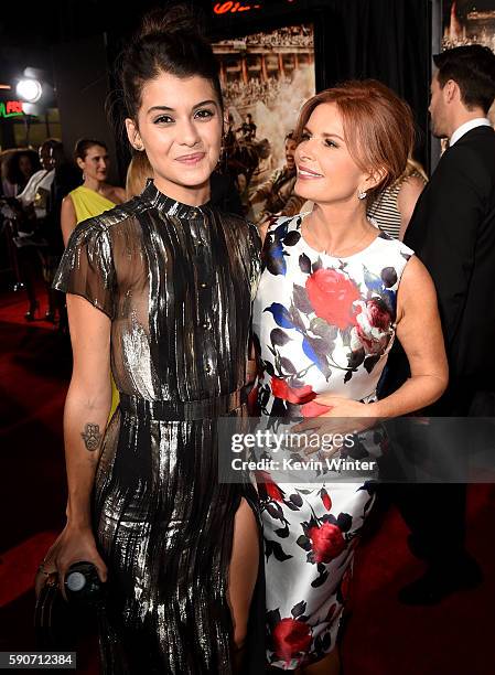 Actress Sofia Black-D'Elia and executive producer Roma Downey arrive at the premiere of Paramount Pictures' "Ben-Hur" at the Chinese Theatre on...