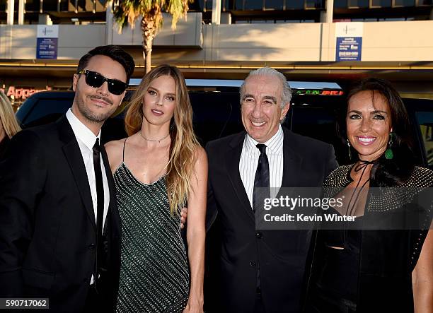 Actor Jack Huston, model Shannan Click, Gary Barber, Chairman, CEO, MGM and Nadine Barber arrive at the premiere of Paramount Pictures' "Ben-Hur" at...