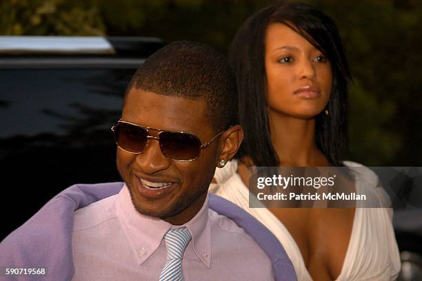 Usher and Eishia Brightwell attend Rush Philanthropic Arts Foundations's Sixth Annual "ART FOR LIFE EAST HAMPTON" at Estate of Russell and Kimora Lee...