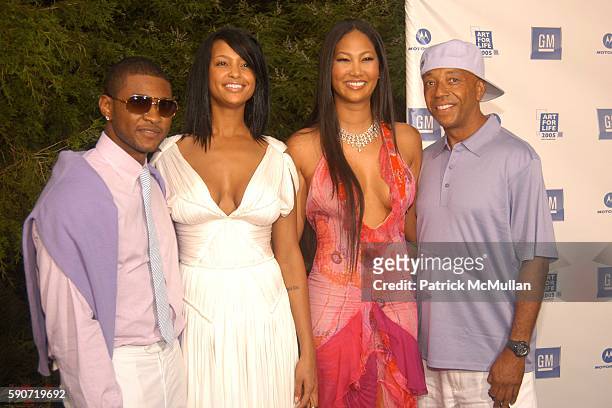 Usher, Eishia Brightwell, Kimora Lee Simmons and Russell Simmons attend Rush Philanthropic Arts Foundations's Sixth Annual "ART FOR LIFE EAST...