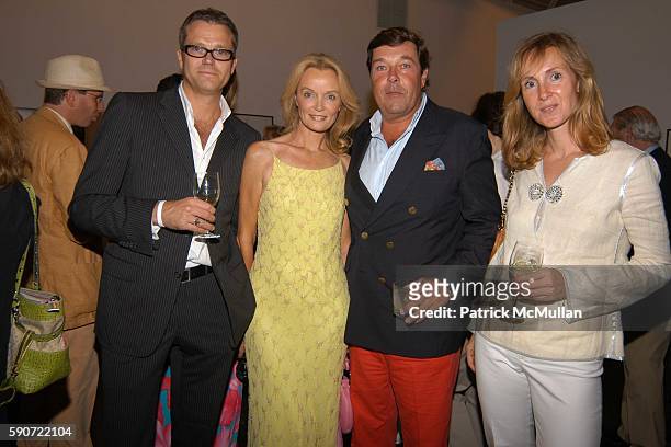 Wolfgang Ludes, Bettina Burda, Franz Burda and Antonia Ludes attend The Parrish Art Museum Midsummer Party at Parrish Art Museum on July 9, 2005 in...