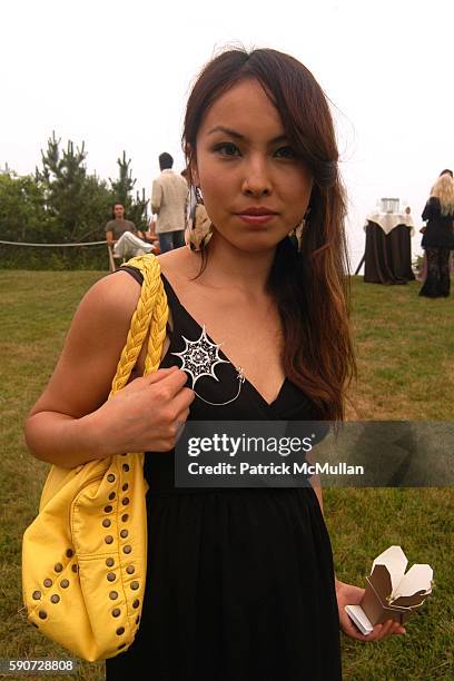 Aska Matsumiya attends Junko Yoshioka Presents Her Evening Wear Collection at Peter and Nejma Beard Residence on July 16, 2005 in Montauk, NY.