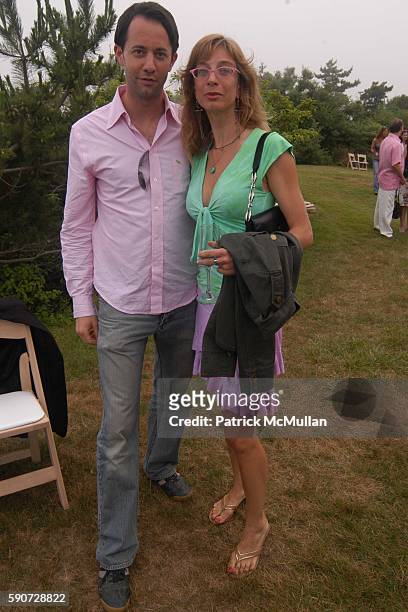 Phillip Klingelhofer and Michelle Tillou attend Junko Yoshioka Presents Her Evening Wear Collection at Peter and Nejma Beard Residence on July 16,...