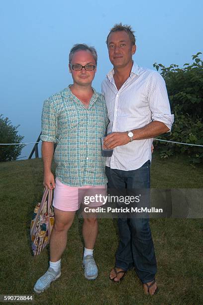 Mickey Boardman and Hunter Hill attend Junko Yoshioka Presents Her Evening Wear Collection at Peter and Nejma Beard Residence on July 16, 2005 in...