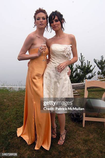 Models Wearing Junko Yoshioka attends Junko Yoshioka Presents Her Evening Wear Collection at Peter and Nejma Beard Residence on July 16, 2005 in...