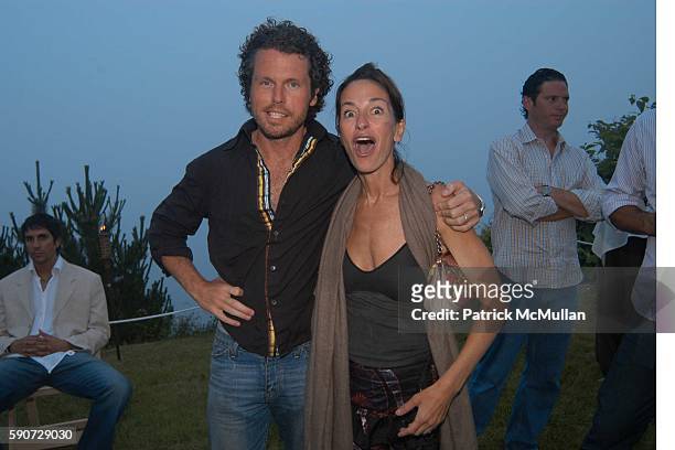 Bill Powers and Cynthia Rowley attend Junko Yoshioka Presents Her Evening Wear Collection at Peter and Nejma Beard Residence on July 16, 2005 in...