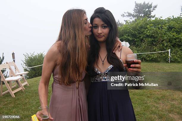 Nejma Beard and Zara Beard attend Junko Yoshioka Presents Her Evening Wear Collection at Peter and Nejma Beard Residence on July 16, 2005 in Montauk,...