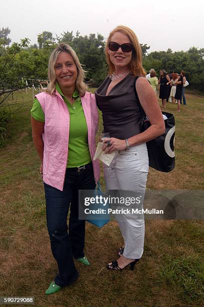 Sara Padob and Tracey Hummer attend Junko Yoshioka Presents Her Evening Wear Collection at Peter and Nejma Beard Residence on July 16, 2005 in...