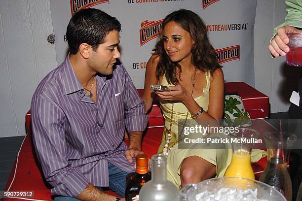 Jesse Metcalfe and Alyssa Shelasky attend Vogue and Cointreau Cocktail Party hosted by Jesse Metcalfe at Star Room on July 16, 2005 in Wainscott, NY.