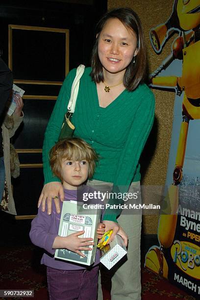 Soon-Yi Previn and Manzie Tio Allen attend Private Screening of Robots at Ziegfeld Theater on March 6, 2005 in New York City.