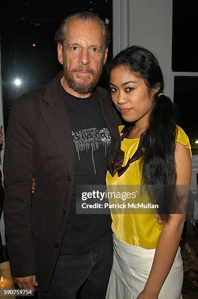 Larry Clark and Tiffany Limos attend Larry Clark ICP Retrospective after-party at Larry Schwarz Residence on March 10, 2005 in New York City.