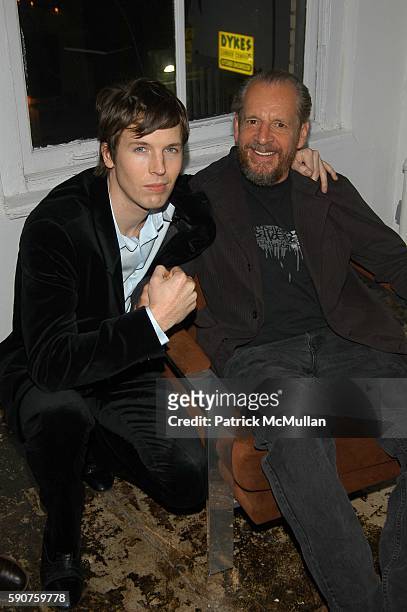 Ryan McGinley and Larry Clark attend Larry Clark ICP Retrospective after-party at Larry Schwarz Residence on March 10, 2005 in New York City.