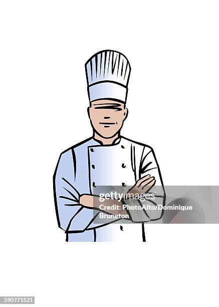stockillustraties, clipart, cartoons en iconen met illustration of chef - alleen volwassenen