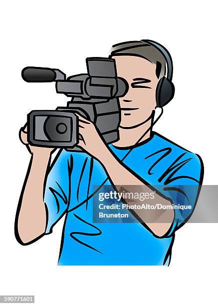 illustration of a cameraman - cameraman stock illustrations