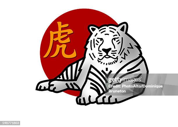 chinese zodiac sign for year of the tiger - 虎 幅插畫檔、美工圖案、卡通及圖標