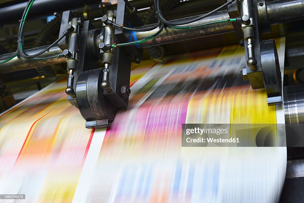 Printing machine in a printing shop