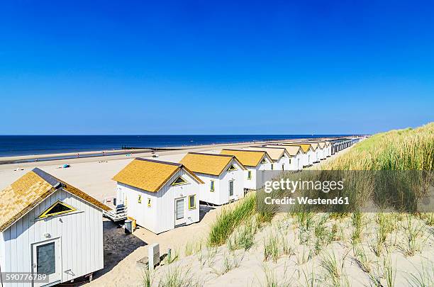 netherlands, domburg, beach houses - zealand stock-fotos und bilder