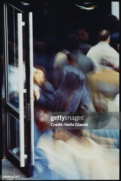 Man Rushing Out A Door 50 Man Pushing Door Back View Stock Photos, High-Res Pictures, and ...