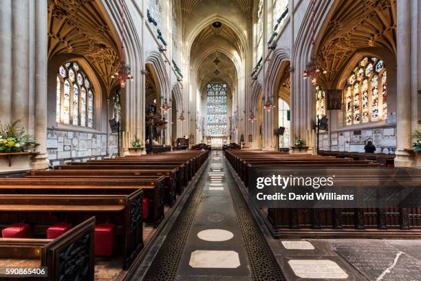 abbey church of saint peter and saint paul, bath, uk - bath england stock-fotos und bilder