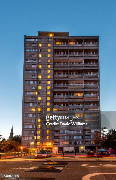 high rise tower block in shadwell east - city block ストックフォトと画像