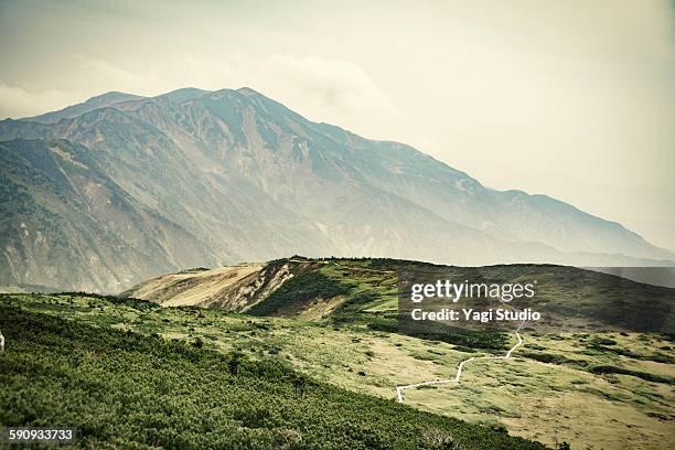 trail load of mountain /japan mt.hakusan - hakusan stock pictures, royalty-free photos & images