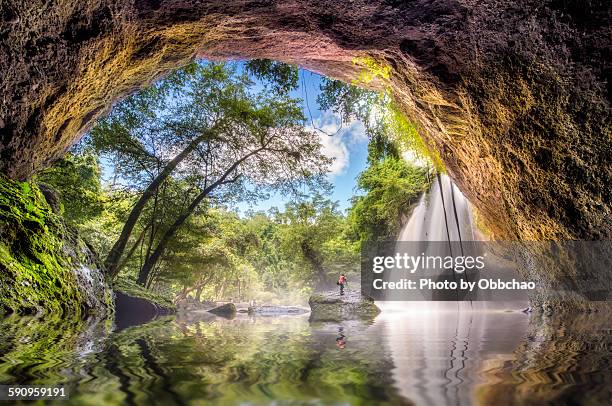 cave at haew suwat waterfall - khao yai national park stock pictures, royalty-free photos & images