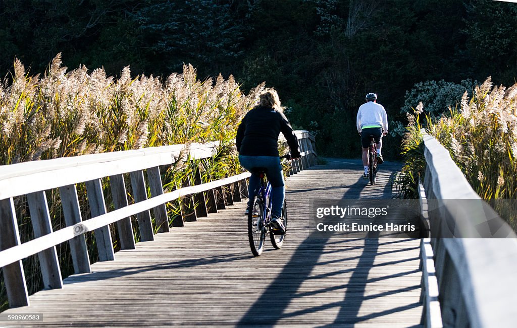 Bicycles on boardwalk