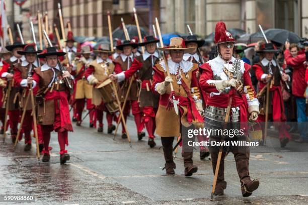 historical military costume in london's lord mayor's show 2013 - 1900 2013 stock pictures, royalty-free photos & images