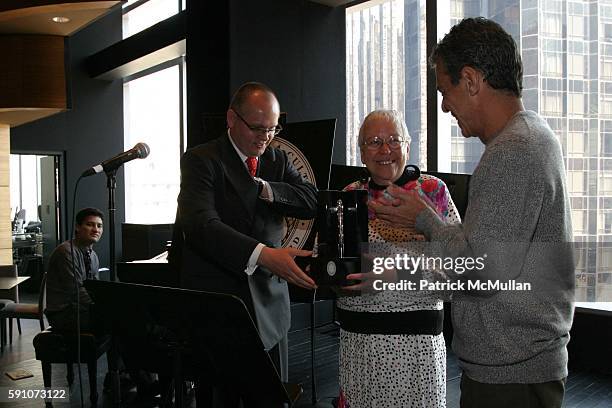 Jan-Patrick Schmitz, Dr. Rita Simo and Chico Buarque attend Montblanc De La Culture Award Ceremony at Dizzy Gilespie’s Club at Jazz at Lincoln Center...