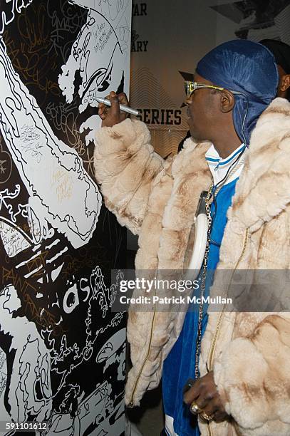 Flava Flav attends Adidas presents benefit auction and dinner for Jam Master Jay Foundation for Music and the 35th Anniversary of the Adidas...