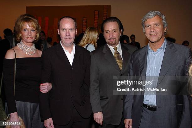 Catherine de Castelbajac, Richard Prince, Ron Silver and Larry Gagosian attend The Opening Reception of Richard Prince: Check Paintings at Gagosian...