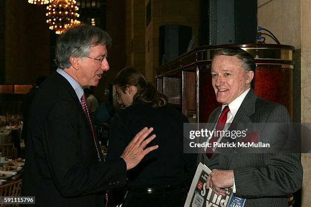 Dennis Ross and Robert Vaughn attend The Week at Grand Central Presents-"Mideast Peace: What Will It Take?" at Michael Jordan's Steakhouse on April...