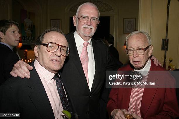 Sidney Lumet, Frank Pierson and Arthur Schlesinger attend NY Academy Awards Celebration for director Sidney Lumet's Honorary Academy Award at Hotel...