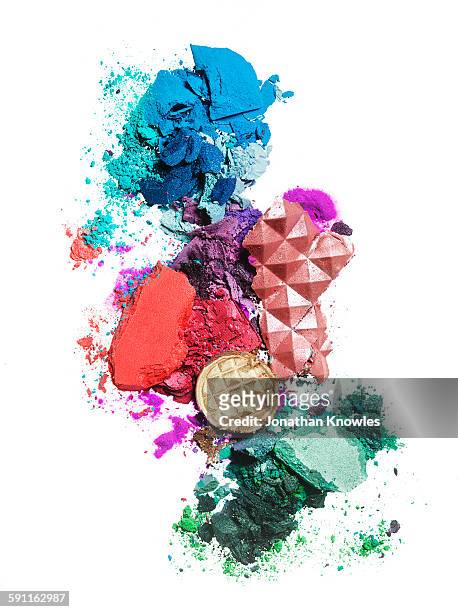 various colour eye shadows - makeup pile bildbanksfoton och bilder