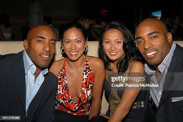 Rhonde Barber, Claudia Barber, Ginny Barber and Tiki Barber attend Conde Nast Traveler Hot List party at Megu on April 27, 2005 in New York City.