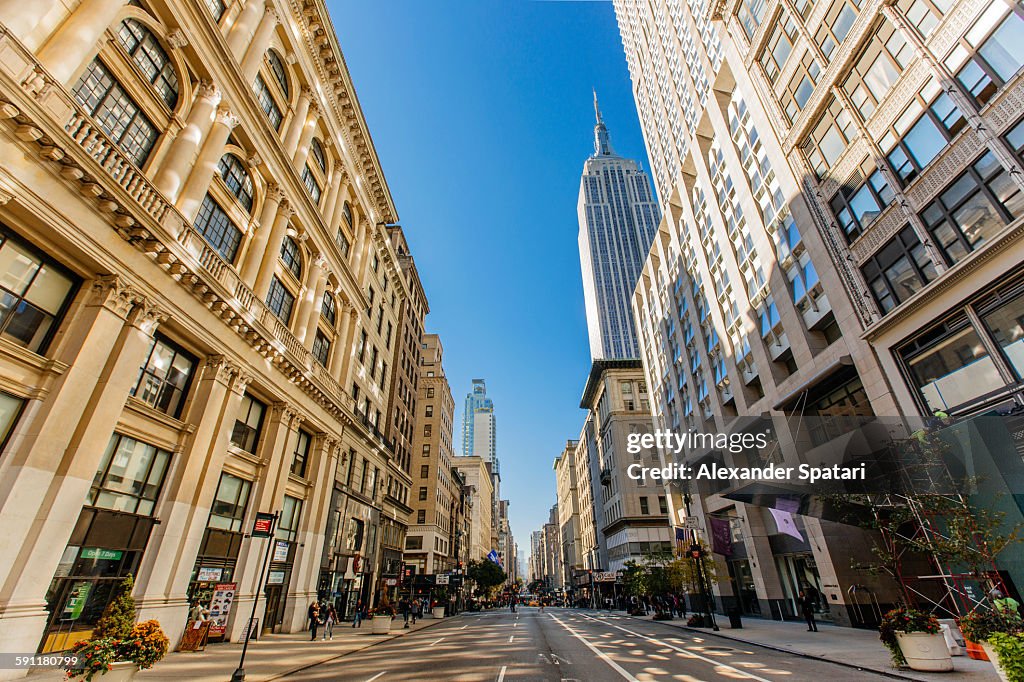 5th Avenue with Empire State Building, New York