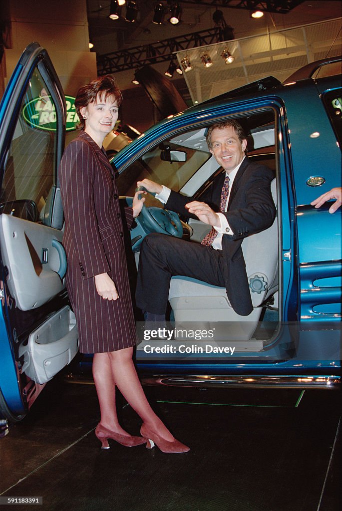 British Prime Minister Tony Blair and his wife Cherie Blair getting