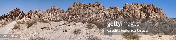 panorama view of quebrada de las flechas - flechas stock pictures, royalty-free photos & images