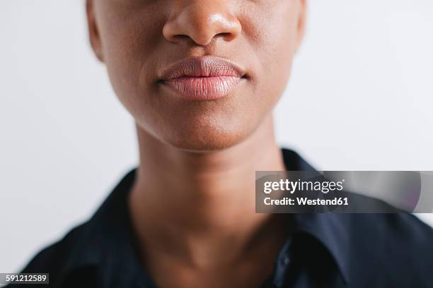 woman's mouth and nose in front of white background - haka bildbanksfoton och bilder