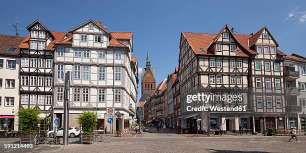 germany, lower saxony, hannover, half timbered houses in the old town - hannover 個照片及圖片檔