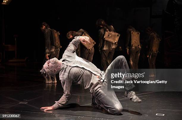 French artist James Thierree, of La Compagnie du Hanneton, performs in the final dress rehearsal of 'Tabac Rouge' during the Next Wave Festival at...
