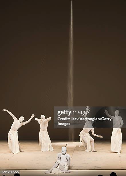 Japanese butoh dancer Semimaru and fellow members of the Japanese company Sankai Juku perform in the 'Ubusu' section of ''Umusuna: Memories Before...